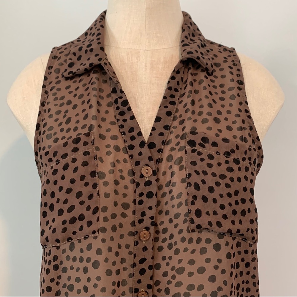 Forever 21 Sheer Animal Print Sleeveless Top